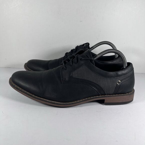 Perry Ellis Portfolio Thom Wide Black Lace Up Dress Shoes Men's Size 8.5 2W - Picture 3 of 8